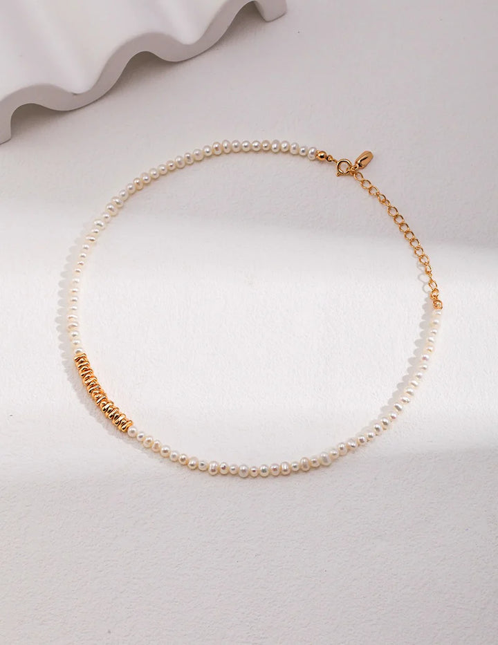 Serene 18K Gold and Pearl Necklace - Cuddlydigit