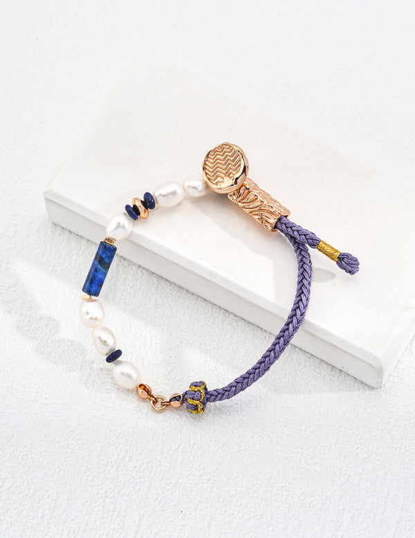 Indigo Lapis Baroque Pearl Bracelet