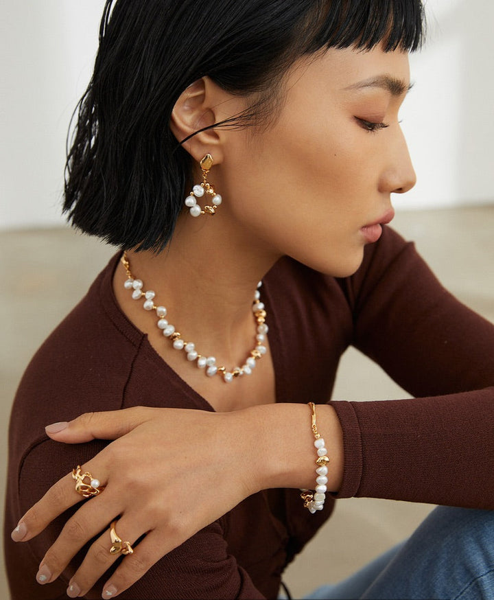 Oceane Baroque Pearl Bangle - Cuddlydigit