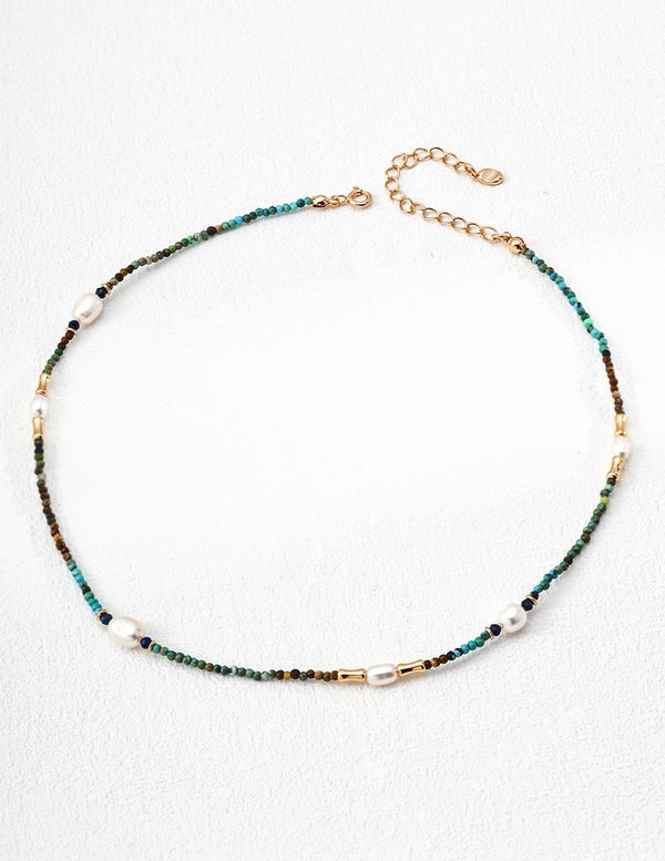 Forest Lapis Bead Necklace