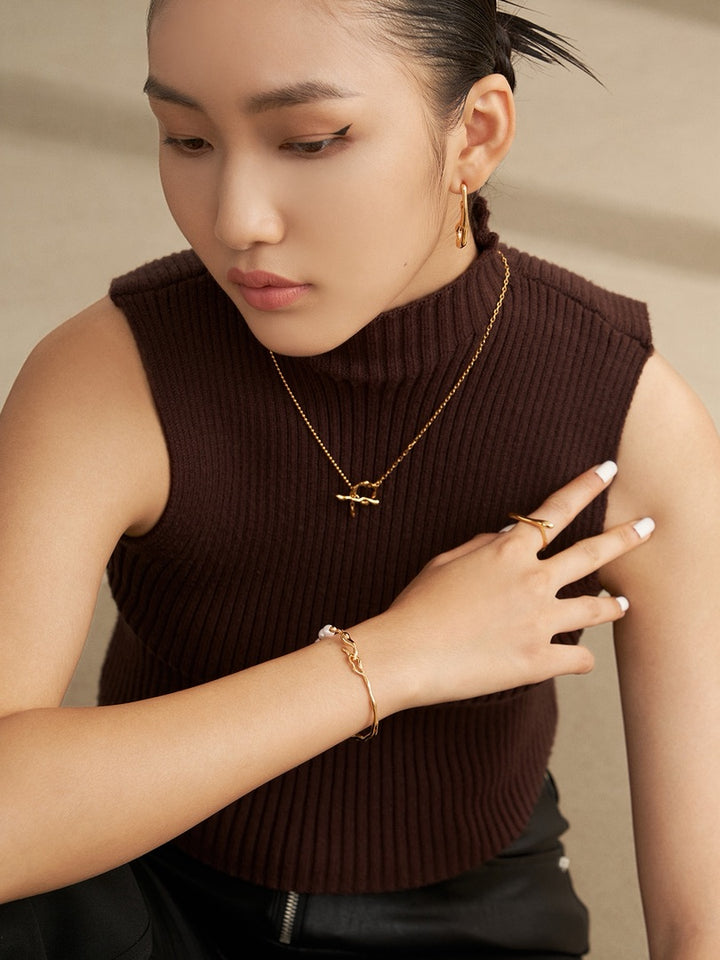 Flow Baroque Pearl Bracelet Gold - Cuddlydigit