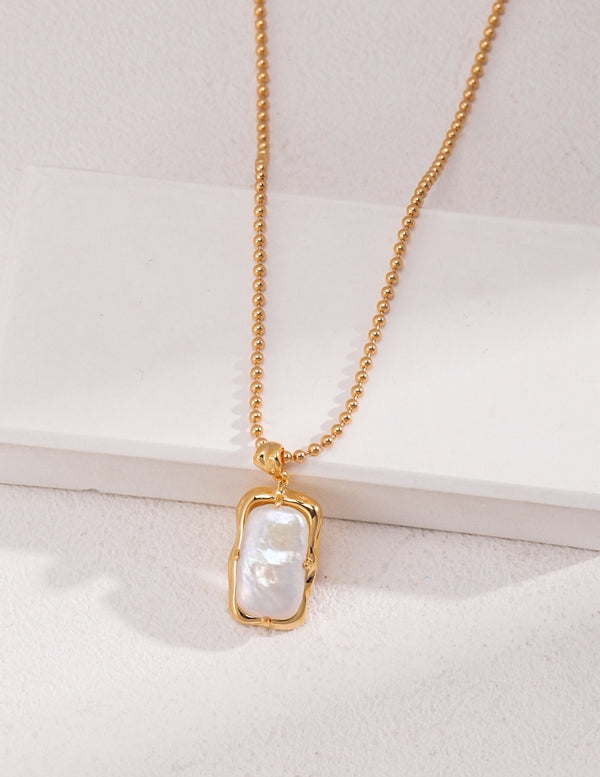 Natural Rectangle Pearl Necklace - Cuddlydigit