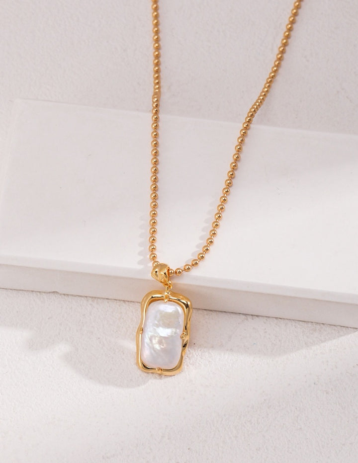 Natural Rectangle Pearl Necklace - Cuddlydigit