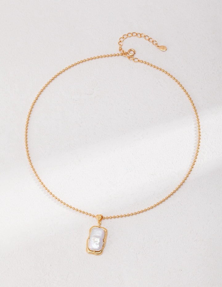 Natural Rectangle Pearl Necklace - Cuddlydigit