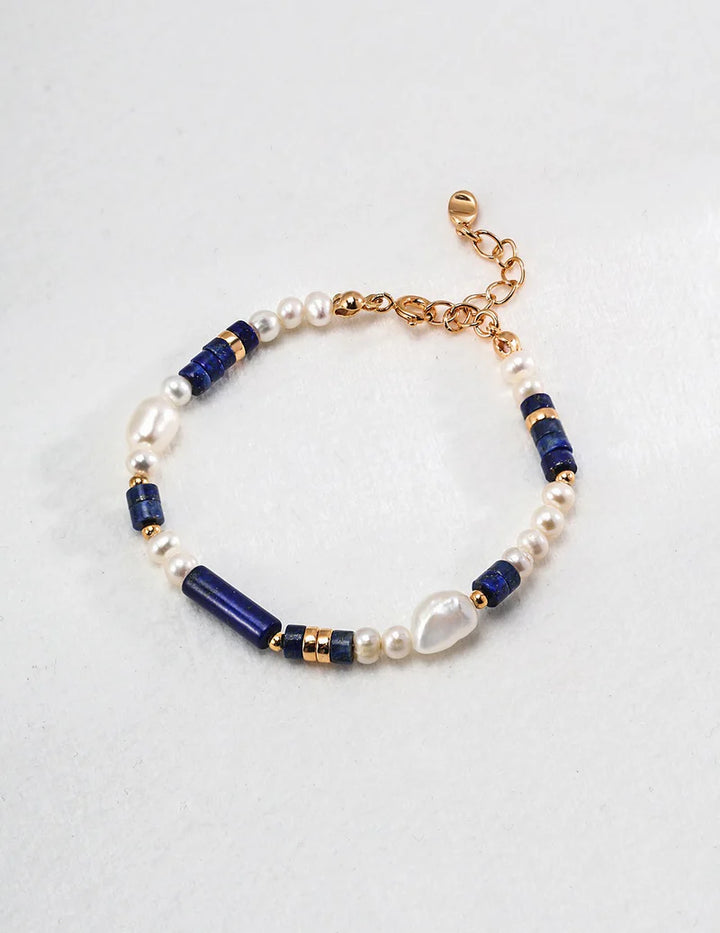 Indigo Lapis Baroque Pearl Bracelet - Cuddlydigit
